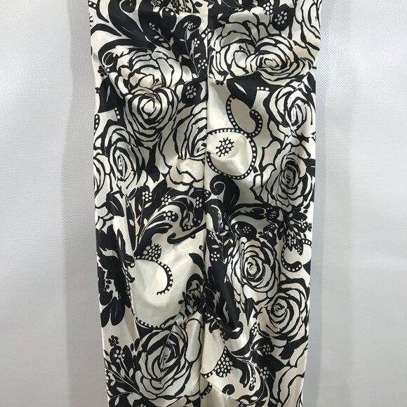 Strapless Floor Length Dress Formal Floral Black White Sz 4, DJ-JAZ - Picture 5 of 11